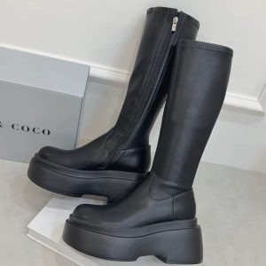 必備基礎款–顯瘦厚底長靴