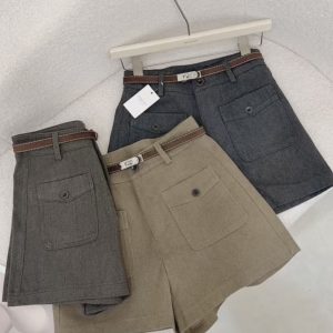 高級短絨褲+皮帶